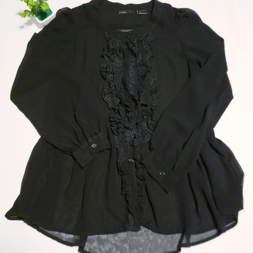 Press @ Nordstrom sheer blouse